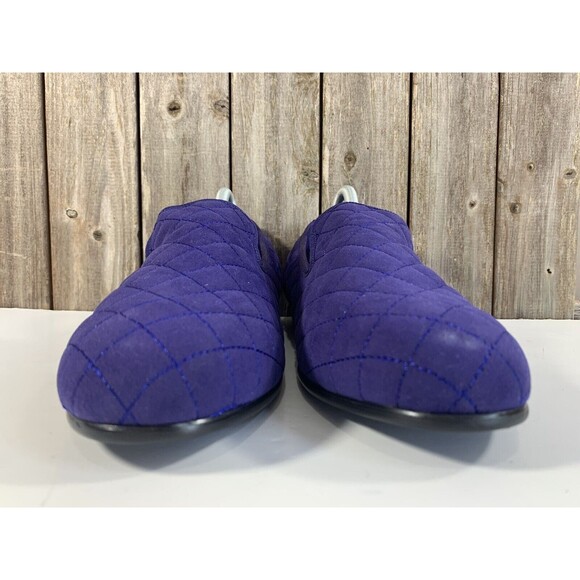 DUKE & DEXTER  MEN’S BRUSHED VELVET QUILTED LOAFER  BLUE  SHOE SIZE 12 US/ 11 UK